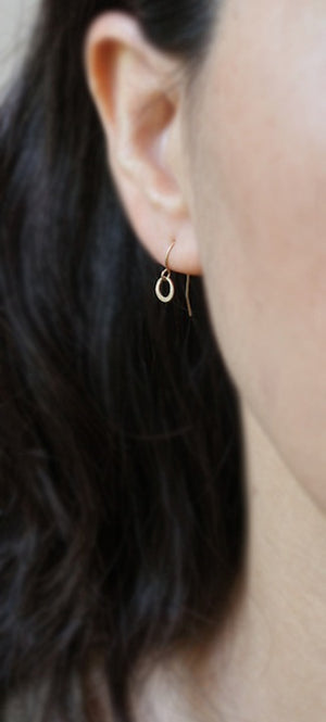 Tiny Ring Earrings in 14K Gold nature/organic,earrings tiny-ring-earrings-in-14k-gold 14K Yellow,14K White