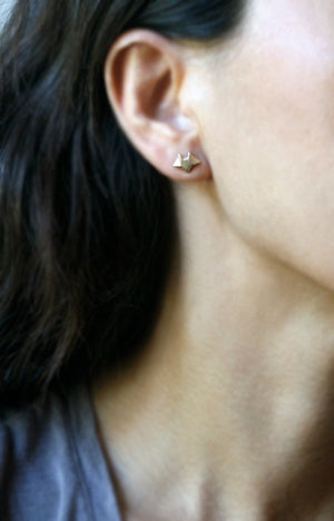Fox Stud Earring in 14K Gold earrings,animal fox-stud-earring-in-14k-gold 14K Yellow,14K White