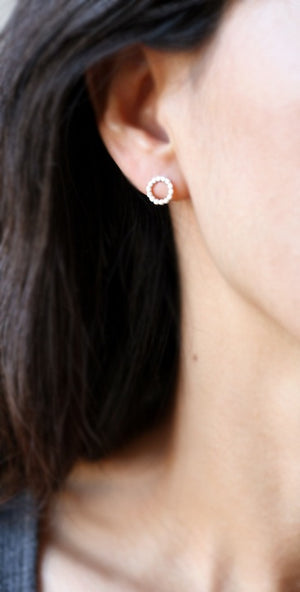 Flat Circle Stud Earrings in Sterling Silver earrings,nature/organic flat-circle-stud-earrings-in-sterling-silver Default Title