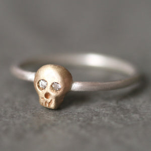 Baby Skull Ring in 14K Gold and Silver with Diamonds rings,HALLOWEEN,skulls baby-skull-ring-in-14k-gold-and-silver-with-diamonds 4 / 14K Yellow,4 / 14K Rose,4.5 / 14K Yellow,4.5 / 14K Rose,5 / 14K Yellow,5 / 14K Rose,5.5 / 14K Yellow,5.5 / 14K Rose,6 / 14K Yellow,6 / 14K Rose,6.5 / 14K Yellow,6.5 / 14K Rose,7 / 14K Yellow,7 / 14K Rose,7.5 / 14K Yellow,7.5 / 14K Rose,8 / 14K Yellow,8 / 14K Rose,8.5 / 14K Yellow,8.5 / 14K Rose,9 / 14K Yellow,9 / 14K Rose,9.5 / 14K Yellow,9.5 / 14K Rose