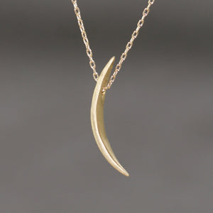 Long Crescent Moon Necklace in Brass and Gold Filled Chain symbols,necklaces long-crescent-moon-necklace-in-brass-and-gold-filled-chain 18",20",22"