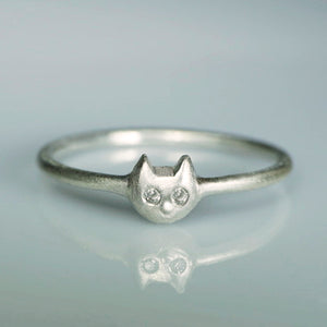 Kitty Ring in Sterling Silver with Diamonds animal,rings kitty-ring-in-sterling-silver-with-diamonds 4,4.5,5,5.5,6,6.5,7,7.5,8,8.5,9,3.5