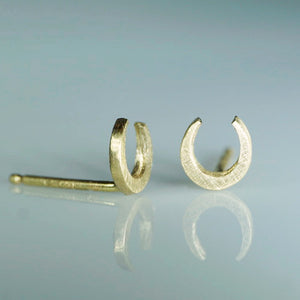 Mini Horseshoe Stud Earrings earrings mini-horseshoe-stud-earrings Sterling Silver,14K Yellow,14K Pink