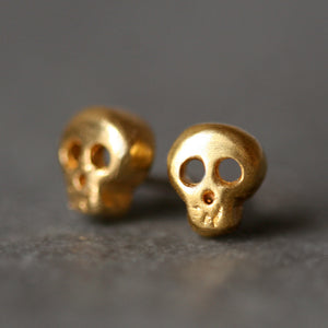 Baby Skull Earrings in 18K Gold Plate skulls,earrings,HALLOWEEN baby-skull-earrings-in-18k-gold-plate Default Title