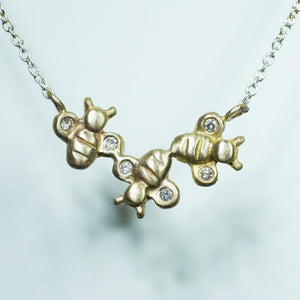 Triple Bee Necklace